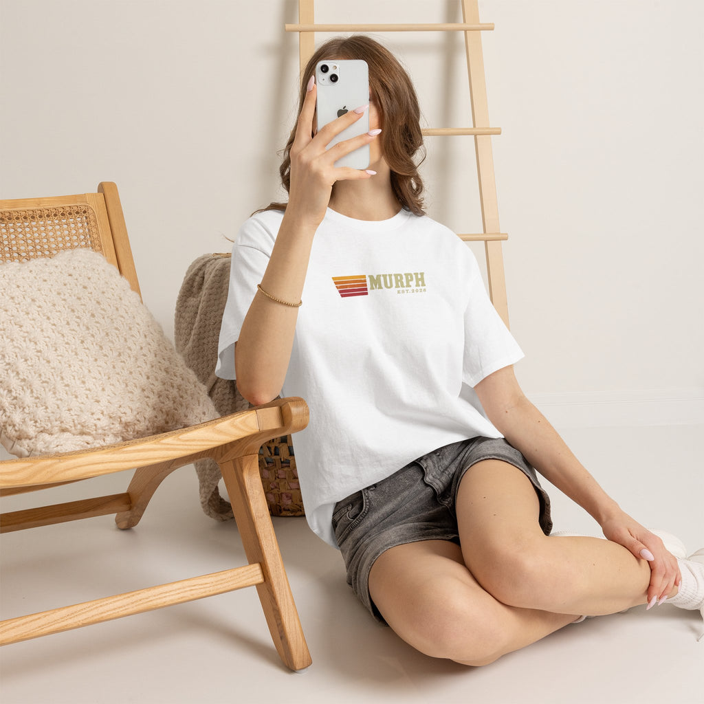 Murph Retro Stripe Tee — Vintage Sunset Graphic T-Shirt